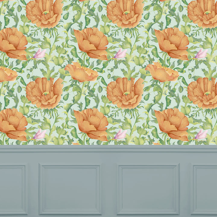 Valeria Wallpaper Tangerine Sample - image 2