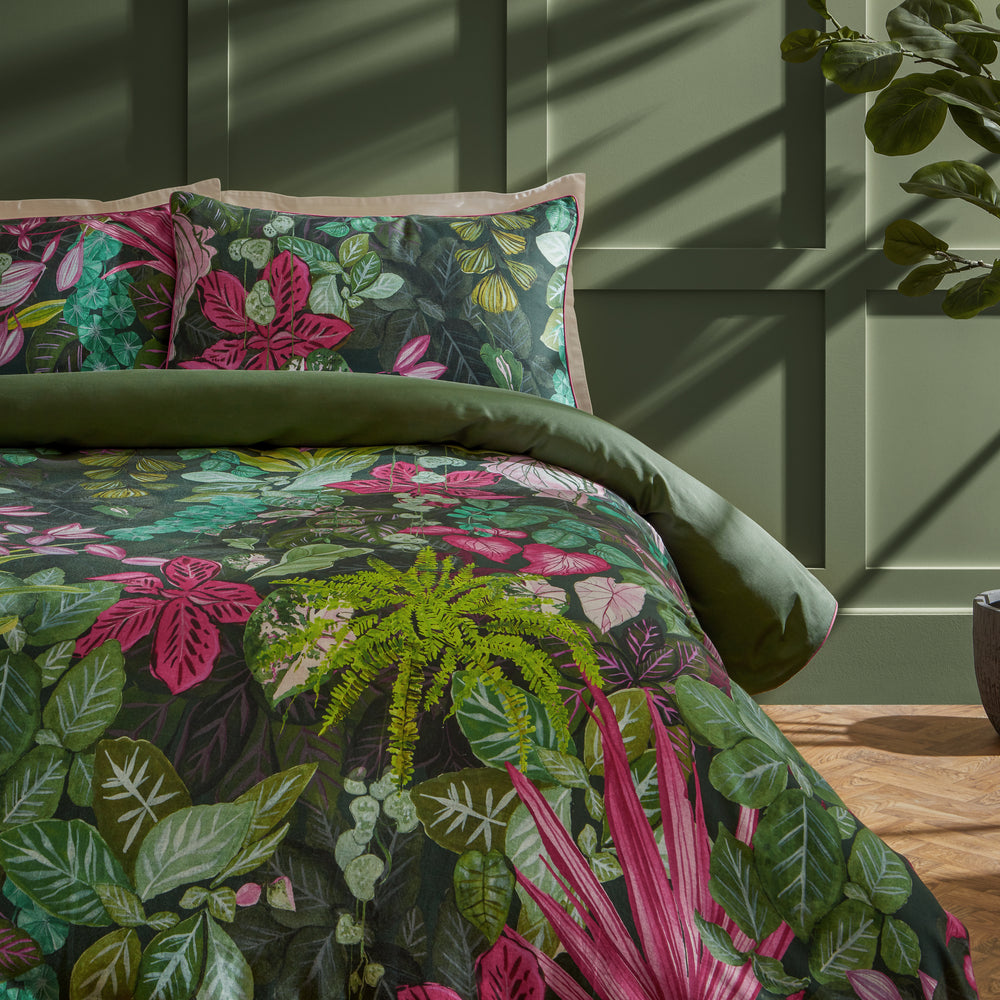 Veadeiros Double Duvet Set Pink/Green - image 2