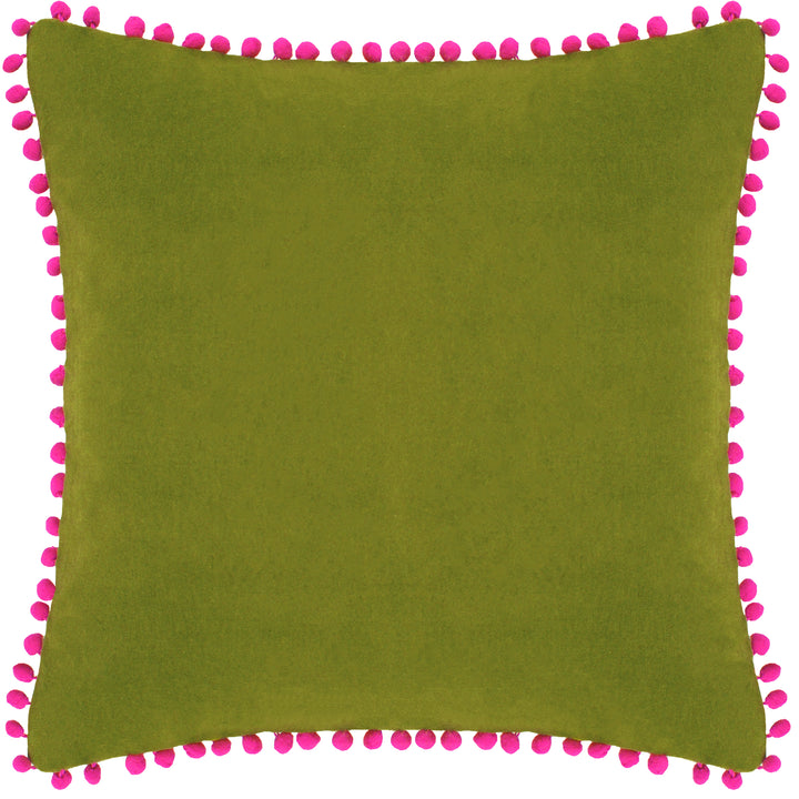VELVET POMPOM C/C 45X45 GREE/FUC
