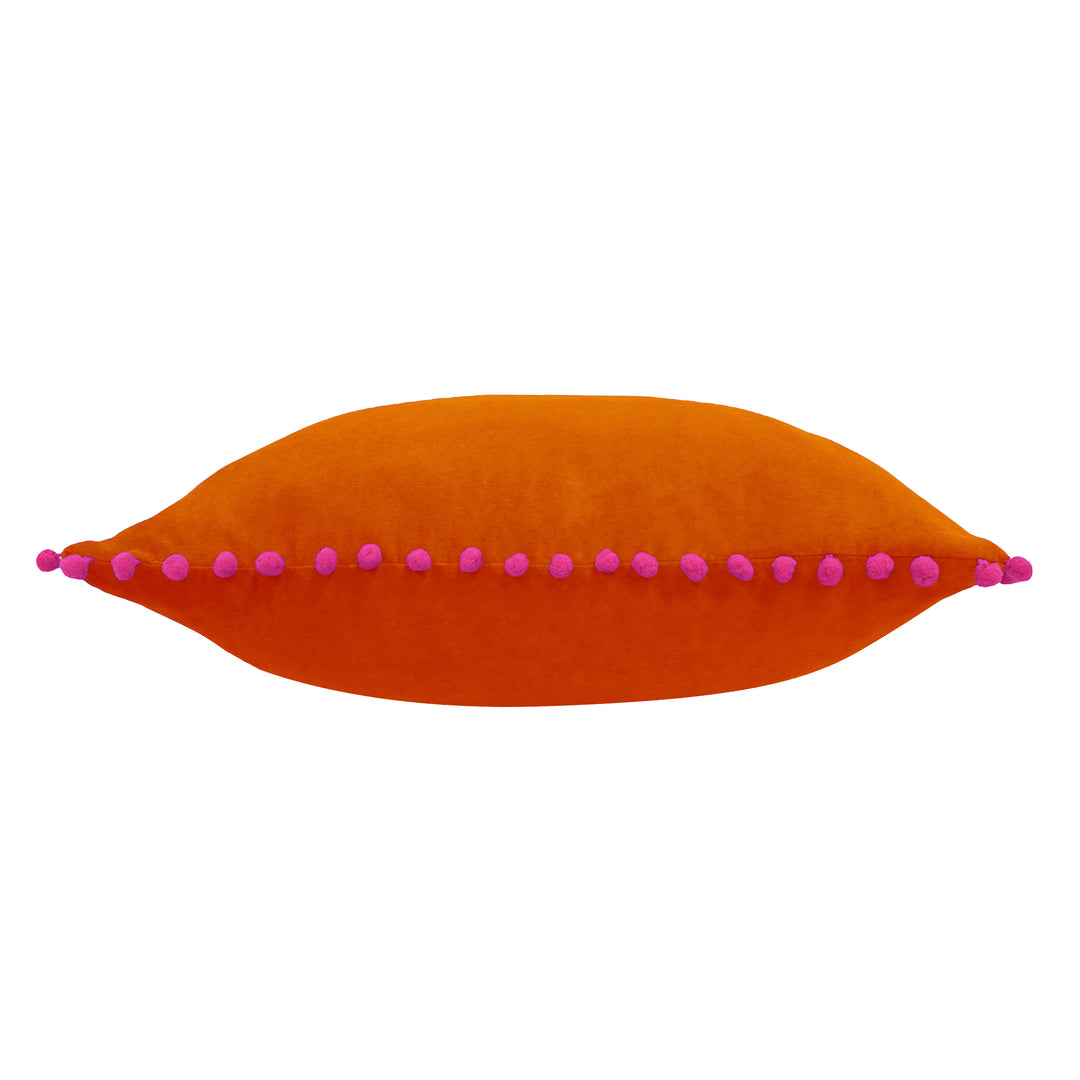 VELVET POMPOM C/C 45X45 ORA/FUCH