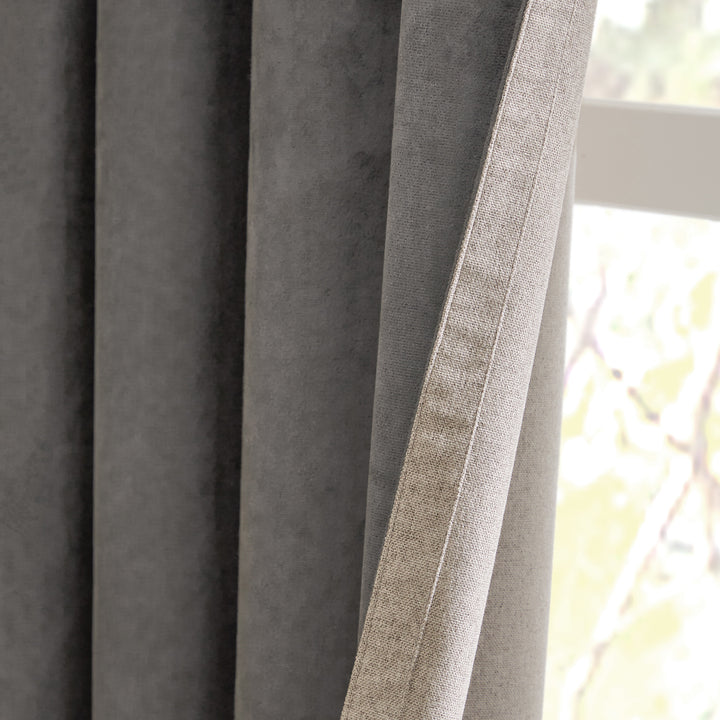 Verso 229x137 Blackout Eyelet Curtains Charcoal - image 3