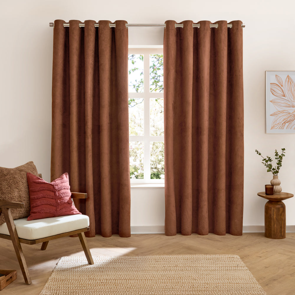 Verso 229x137 Blackout Eyelet Curtains Cinnamon - image 2