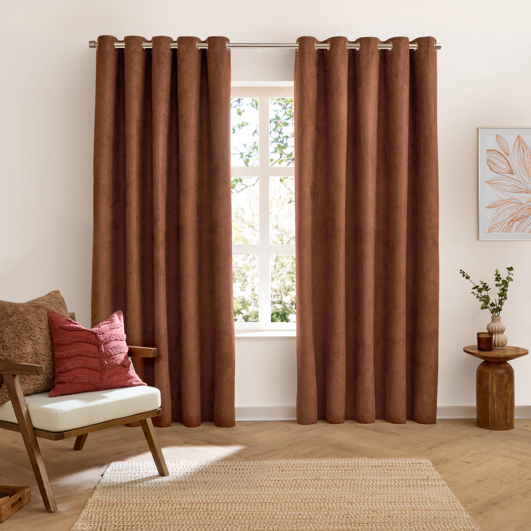 Verso 229x137 Blackout Eyelet Curtains Cinnamon - image 2