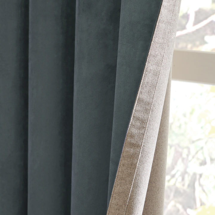 Verso 168x137 Blackout Eyelet Curtains Petrol - image 3