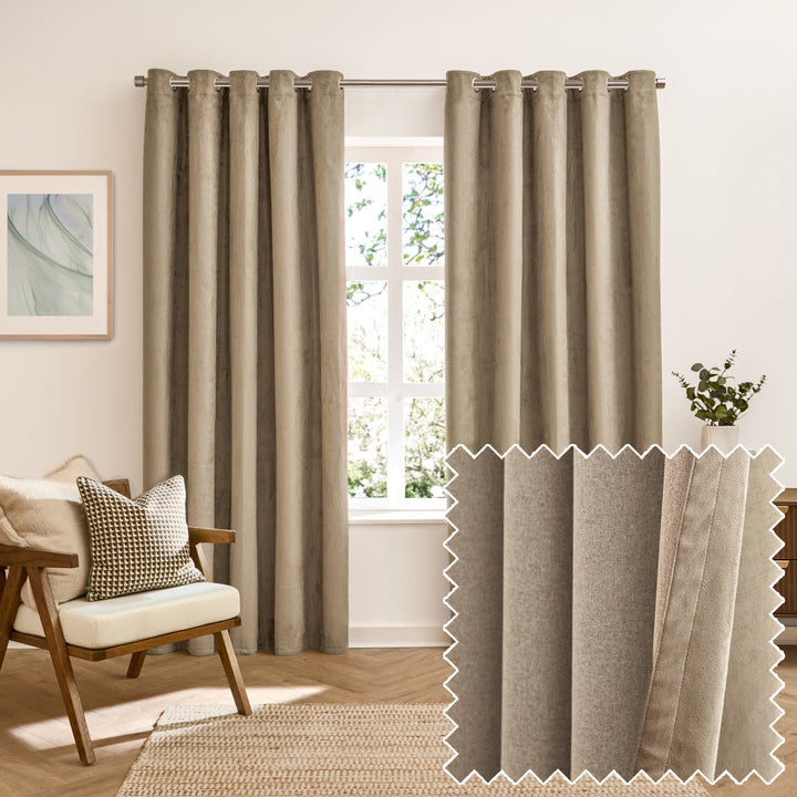 Verso 168x229 Blackout Eyelet Curtains Mocha