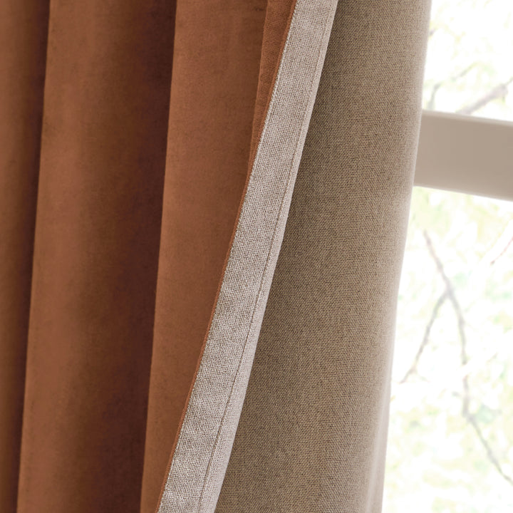 Verso 229x183 Blackout Eyelet Curtains Cinnamon - image 3