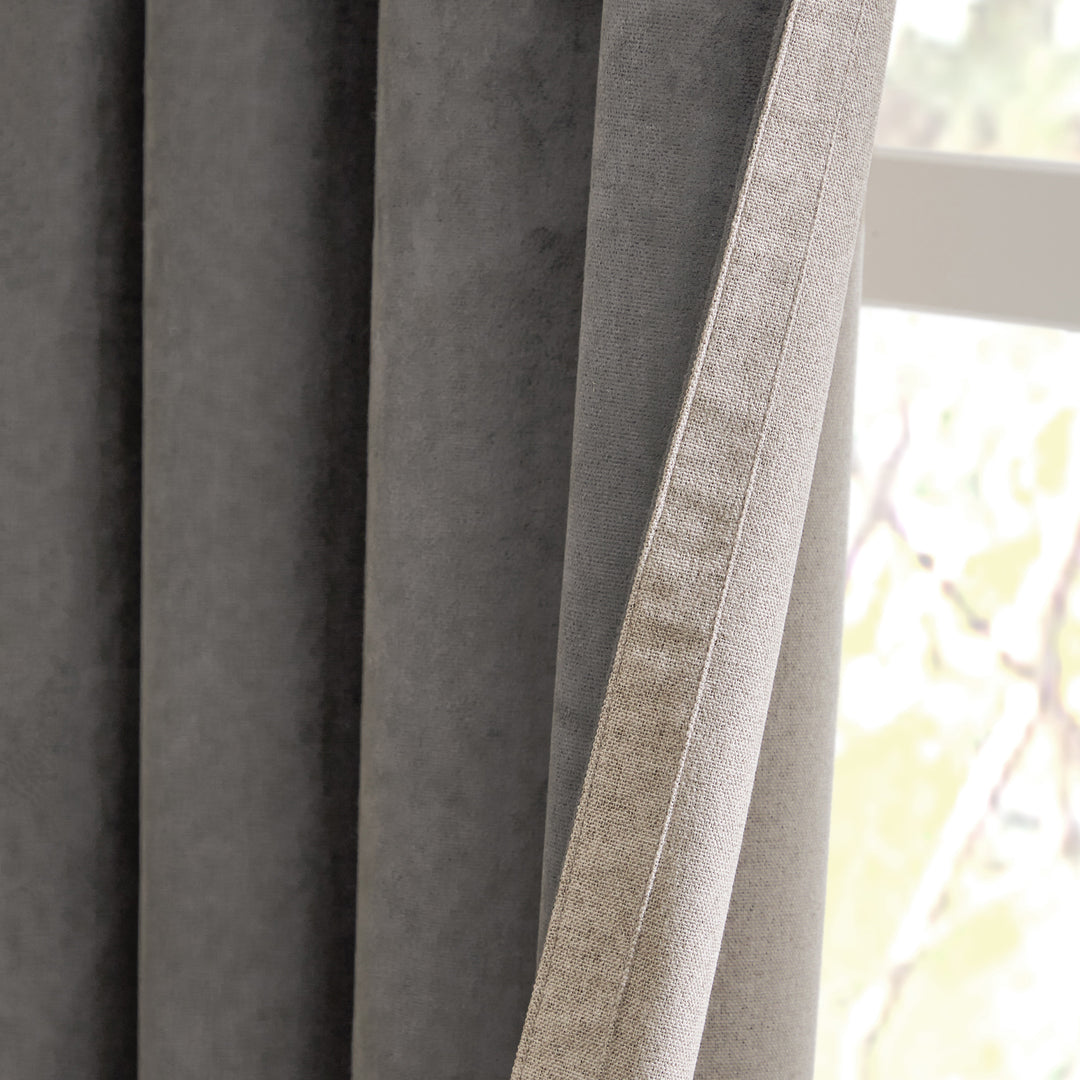 Verso 117x183 Blackout Eyelet Curtains Charcoal - image 3