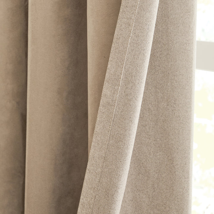 Verso 117x183 Blackout Eyelet Curtains Mocha - image 3