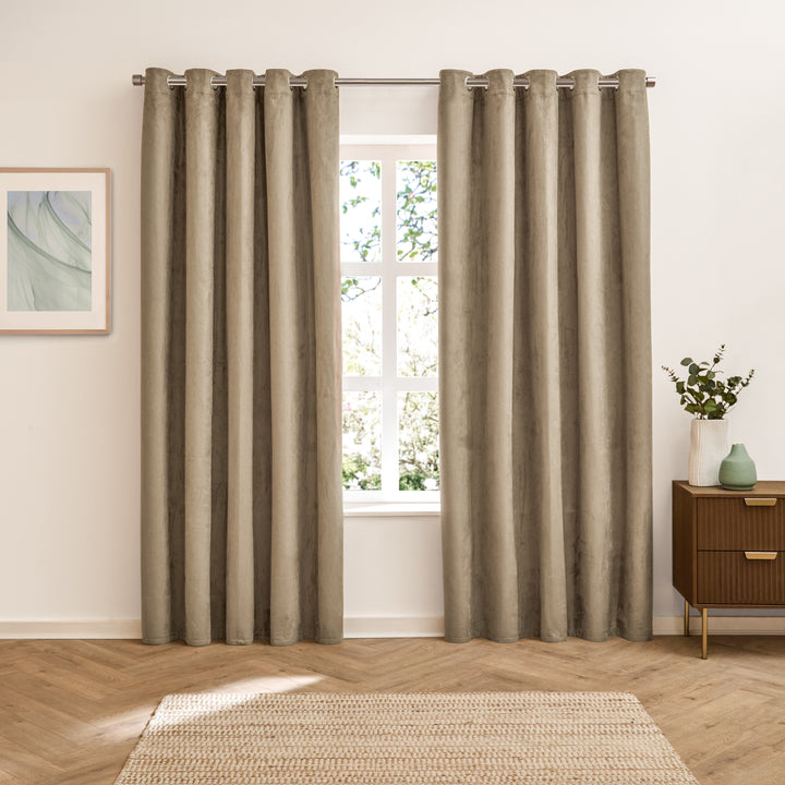 Verso 117x183 Blackout Eyelet Curtains Mocha - image 6
