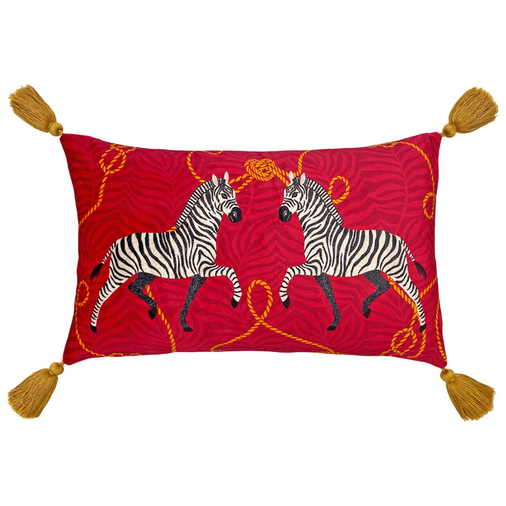 VIVID ANDALUCIAN ZEBRAS 30X50 CUSHION CASE ORANGE