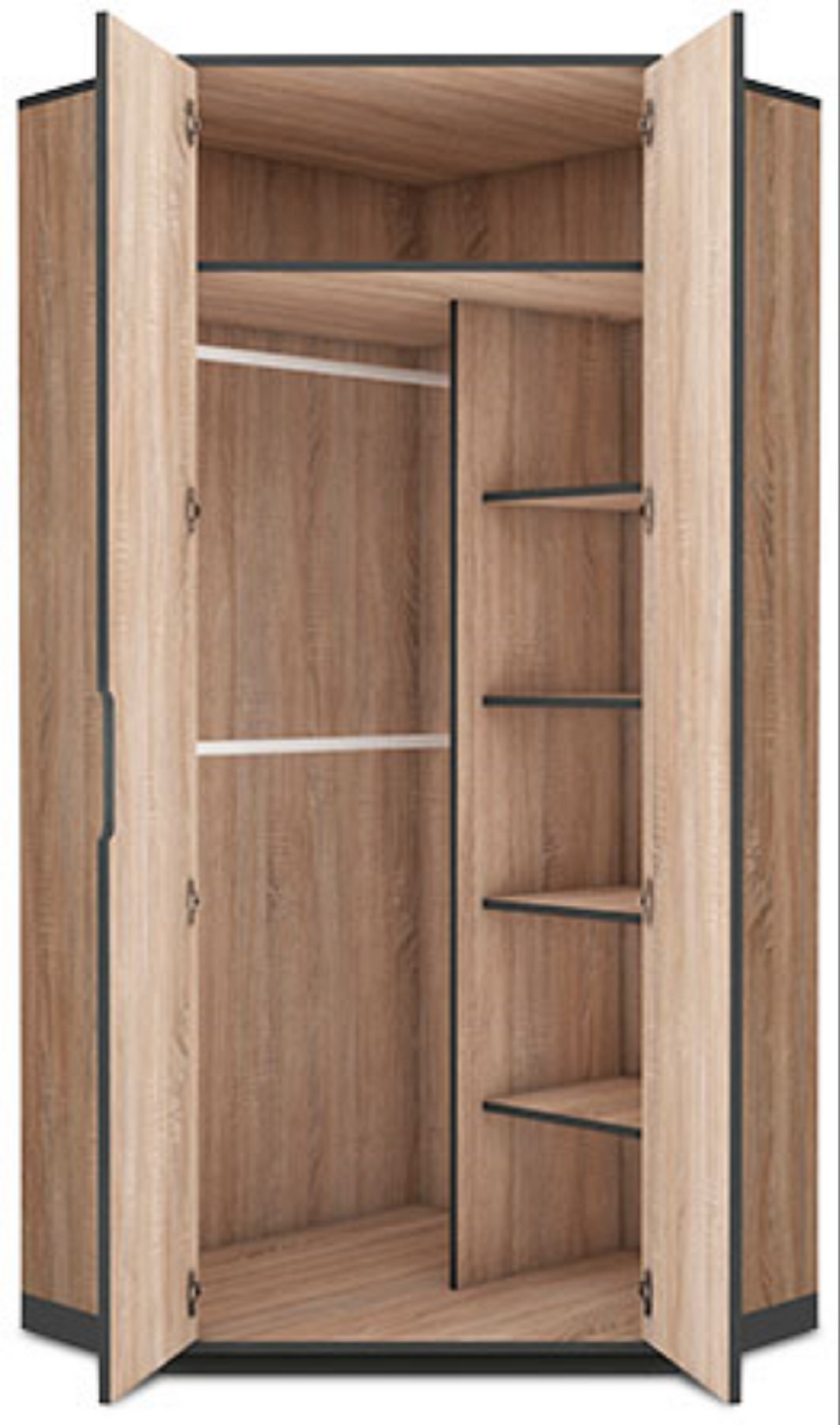 Jasmine Oak Effect 2 Door Corner Wardrobe