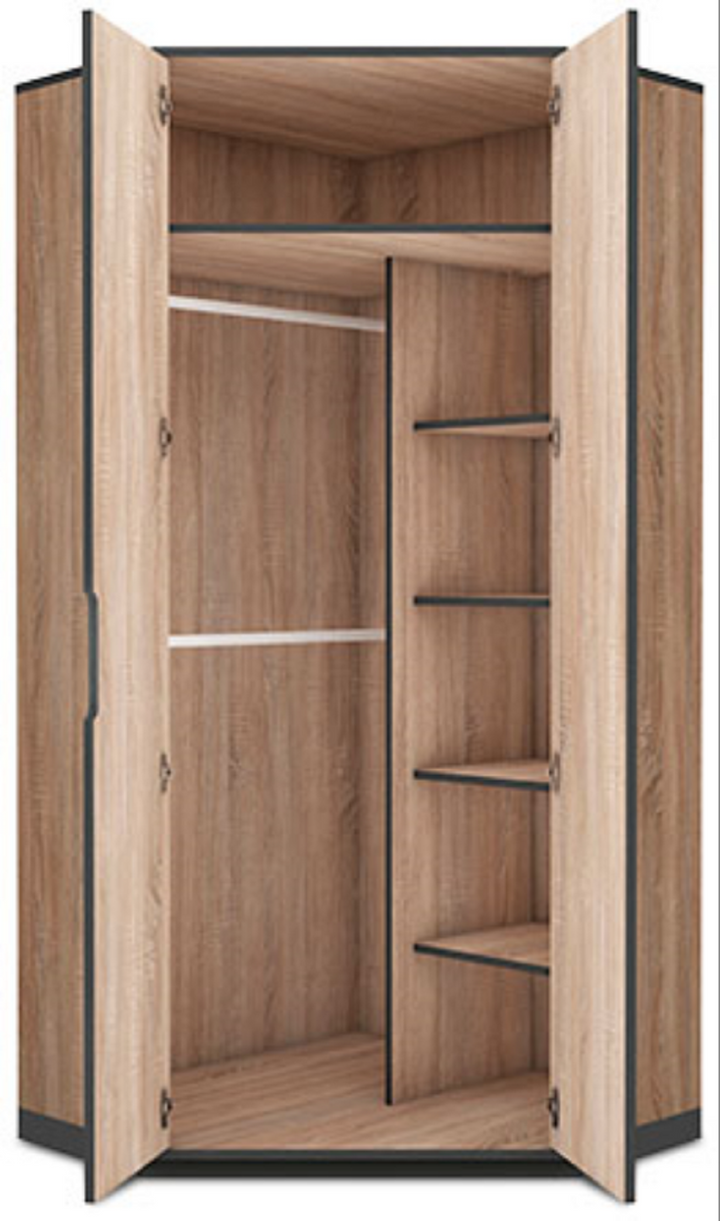 Jasmine Oak Effect 2 Door Corner Wardrobe