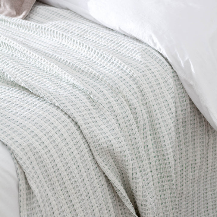 Waffle Textured 140x220 Bedspread Eucalyptus - image 2