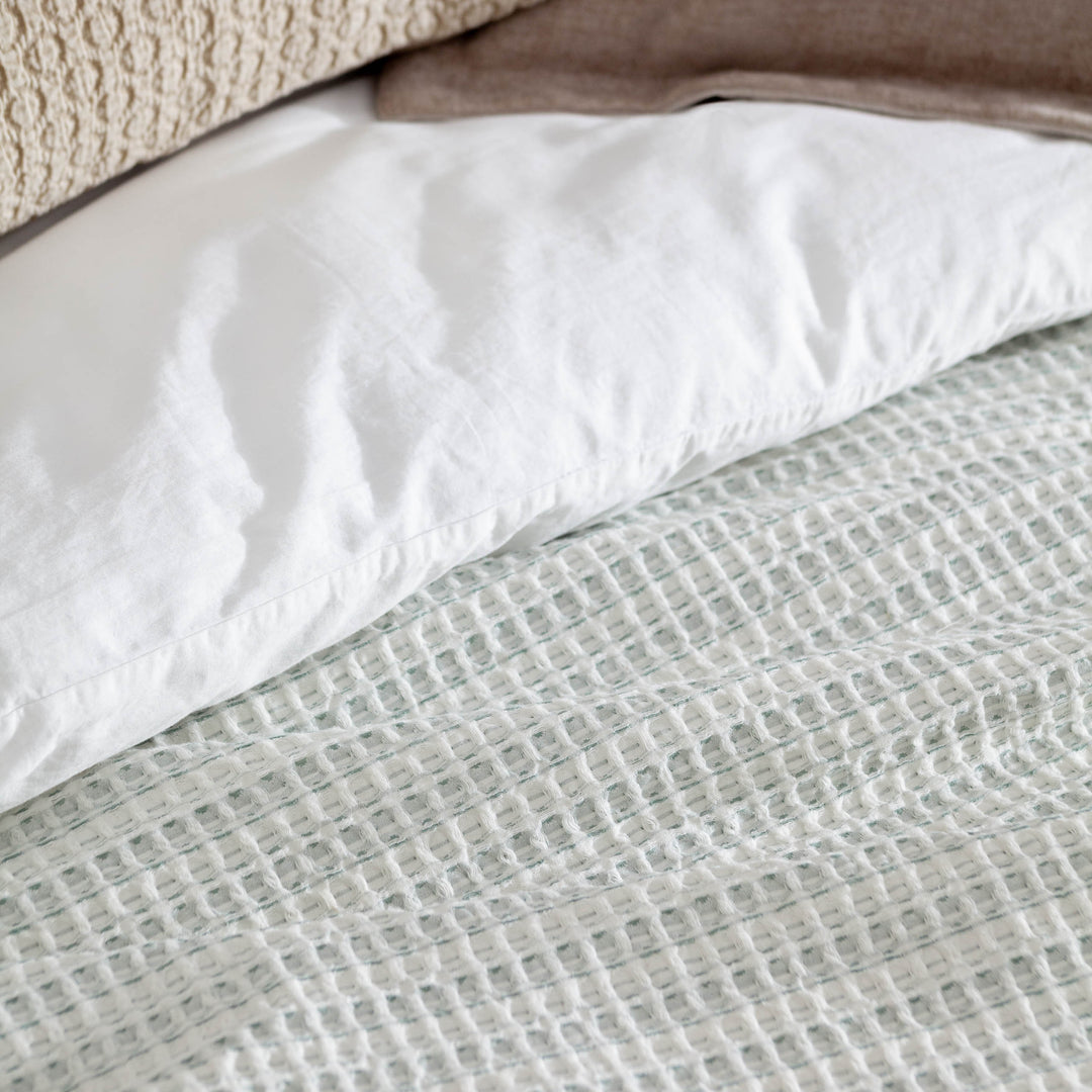 Waffle Textured 140x220 Bedspread Eucalyptus - image 4