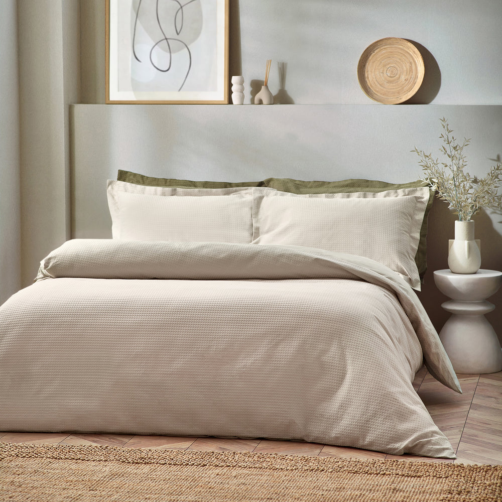 Waffle Single Duvet Set Linen - image 2