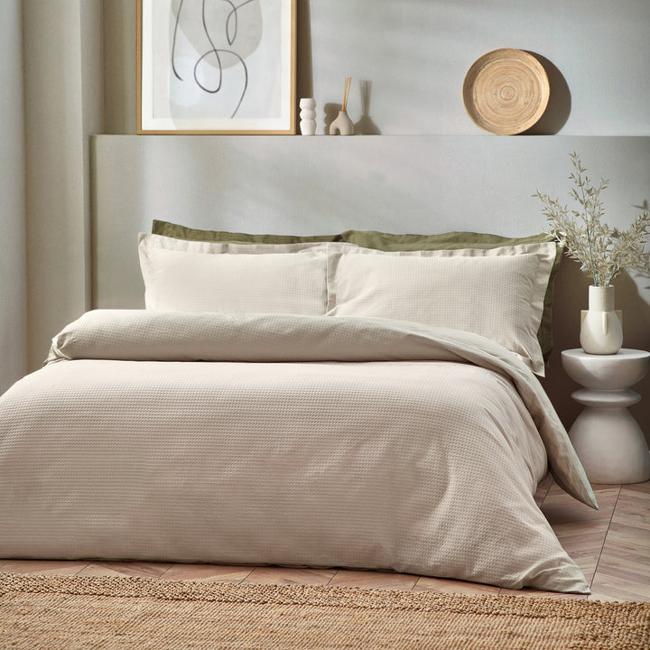 Waffle Single Duvet Set Linen - image 2