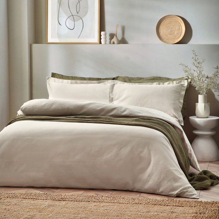 Waffle Single Duvet Set Linen