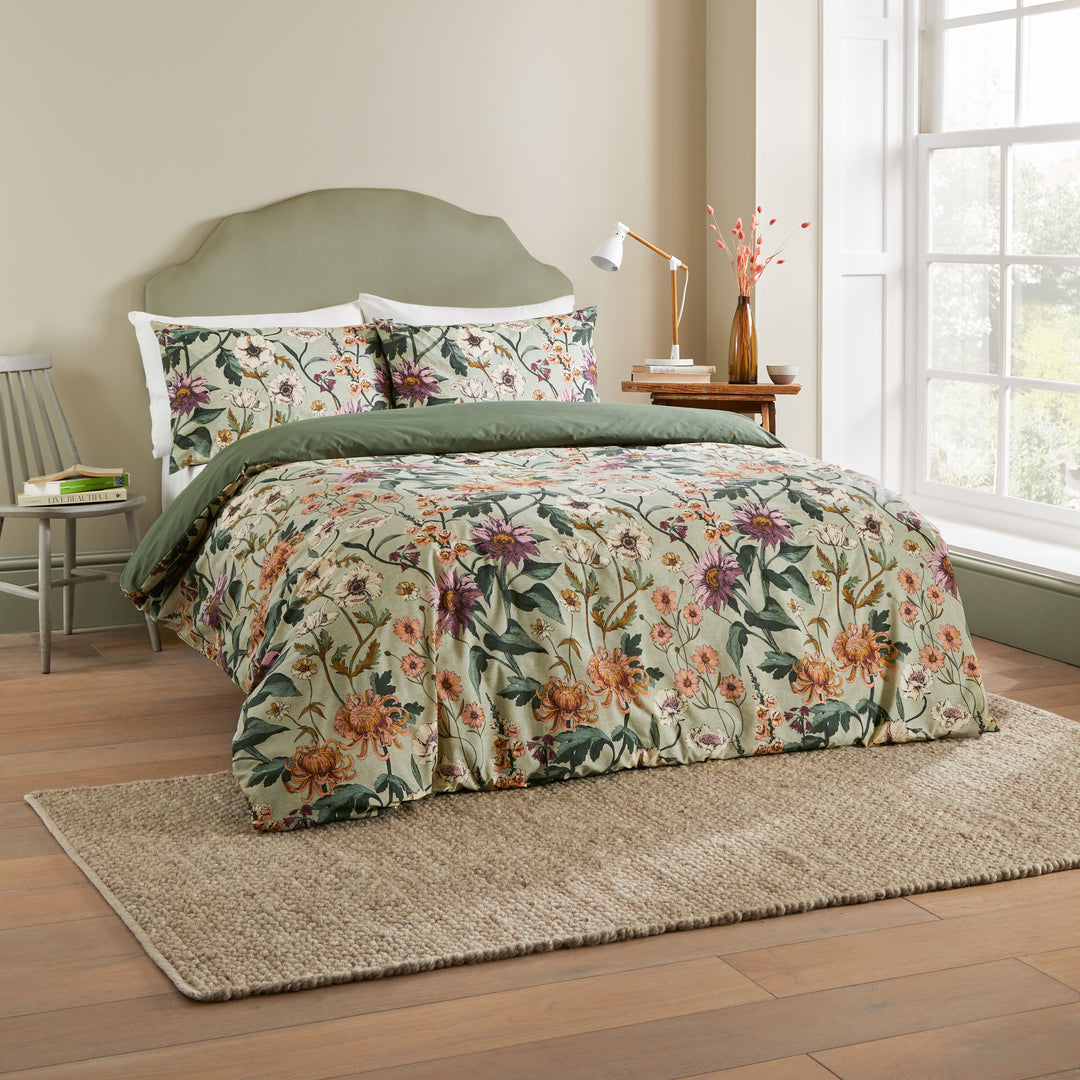 Wallflower King Size Duvet Set Celadon Green - image 4