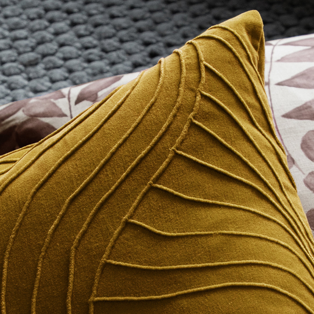 WATERFALL 50x50 CUSHION CASE MUSTARD