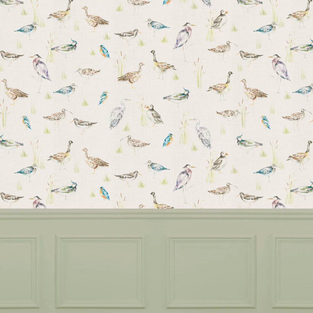 Waterfowl Wallpaper Linen - image 2