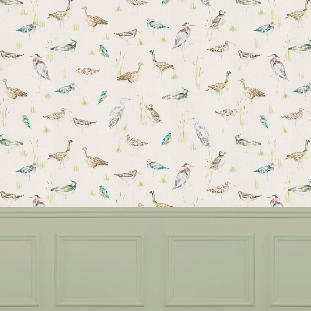 Waterfowl Wallpaper Linen - image 2