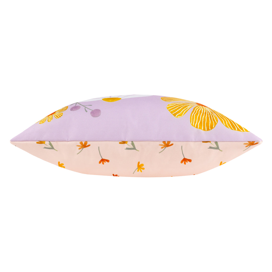Wildflowers 43x43 Outdoor Cushion Case Lilac/Peach - image 4