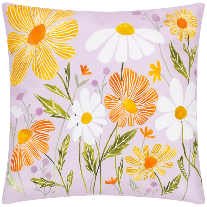 Wildflowers 43x43 Outdoor Cushion Case Lilac/Peach - image 2
