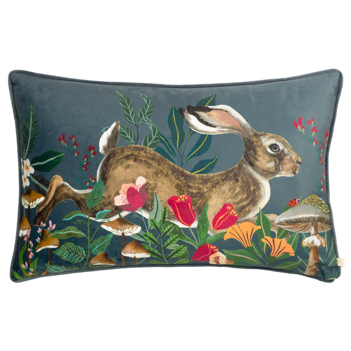 WILD GARDEN LEAPING HARE 40X60 CUSHION CASE MULTI
