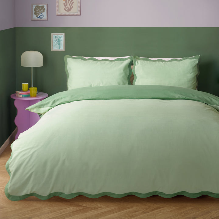 Wigglescallop Double Duvet Set Green