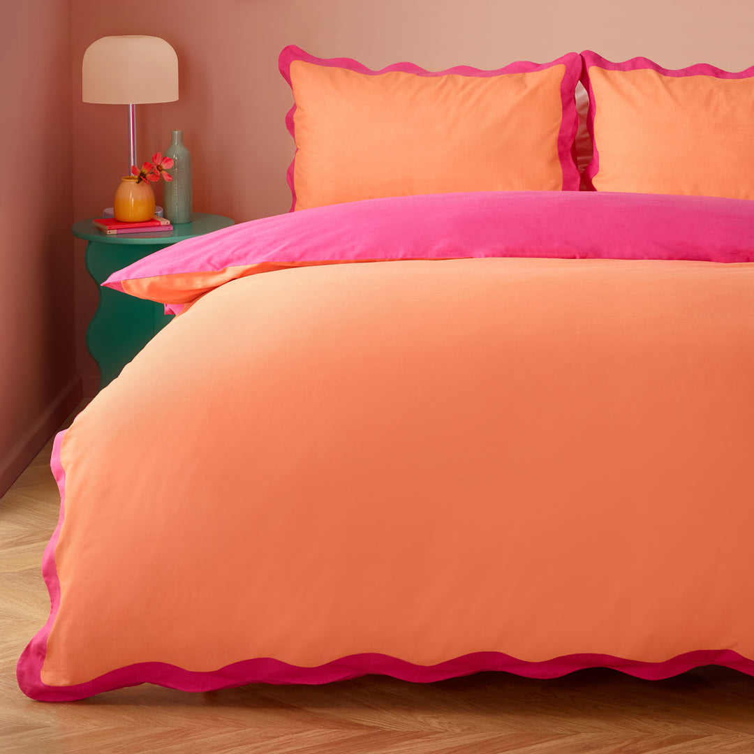 Wigglescallop Super King Duvet Set Coral/Pink - image 3