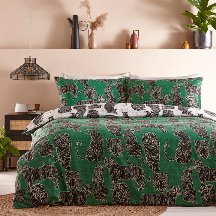 Wildcat King Size Duvet Set Jungle Green
