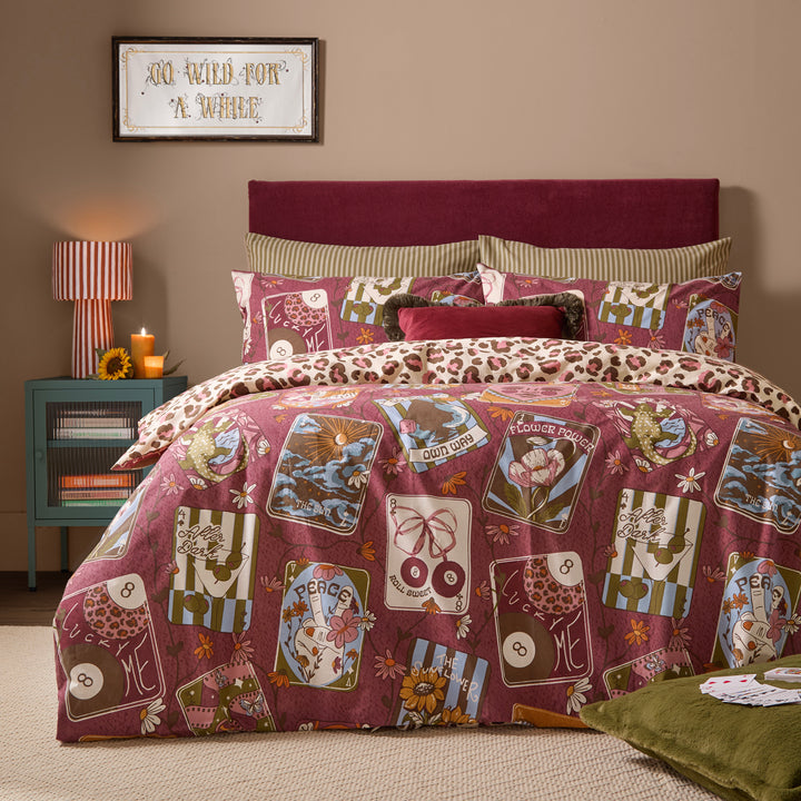Wildcard Single Duvet Set Burgundy