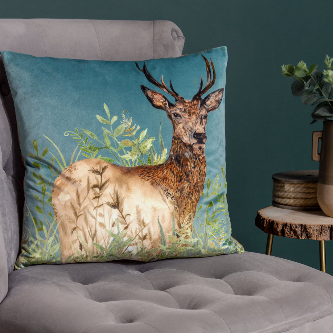 WILLOW STAG 43X43 CUSHION CASE CYAN