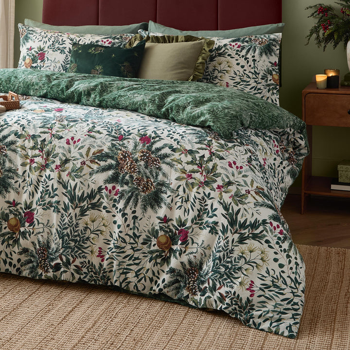 Winter Foliage Double Duvet Set Pine Green - image 3