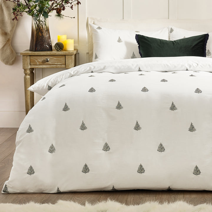 Winterforest Single Duvet Set White/Forest Green - image 3