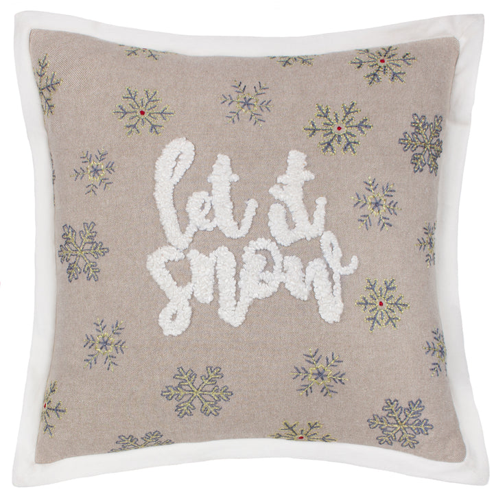 WINTER LET IT SNOW 45X45 CUSHION CASE GREEN