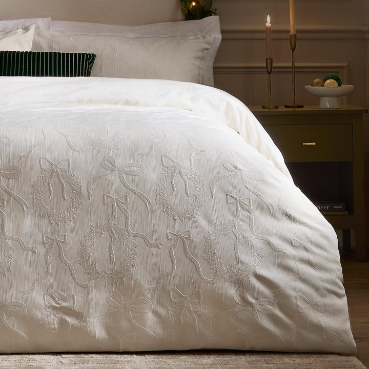 Winter Wreath King Duvet Set White - image 4