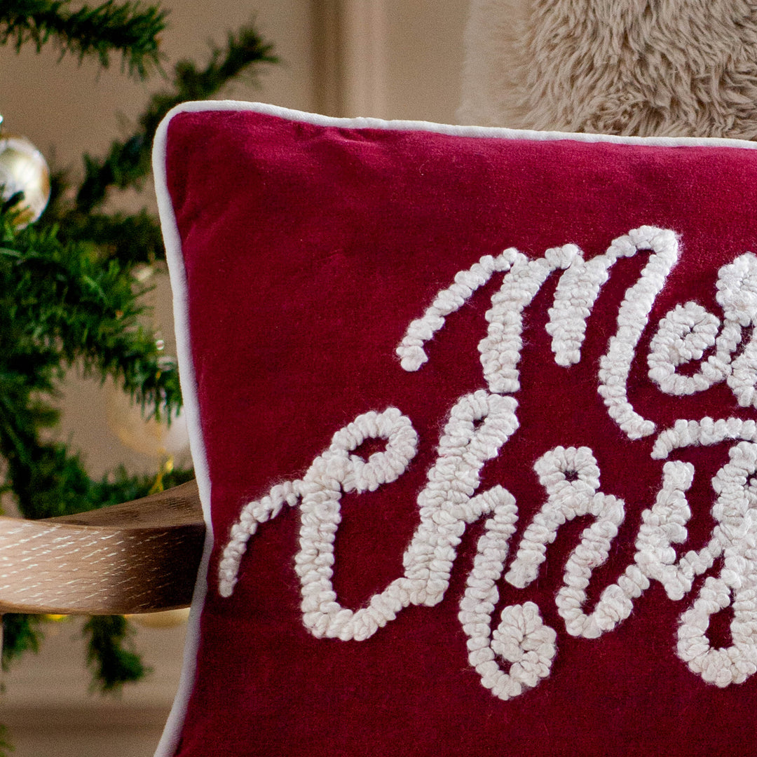 WINTER MERRY CHRISTMAS 35X50 CUSHION CASE RED