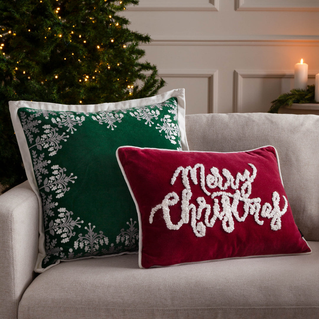 WINTER MERRY CHRISTMAS 35X50 CUSHION CASE RED