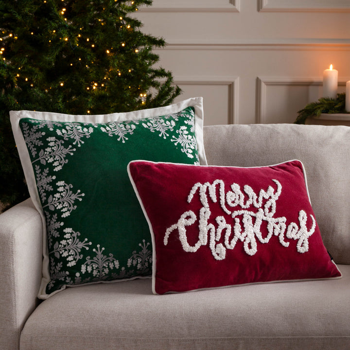 WINTER MERRY CHRISTMAS 35X50 CUSHION CASE RED