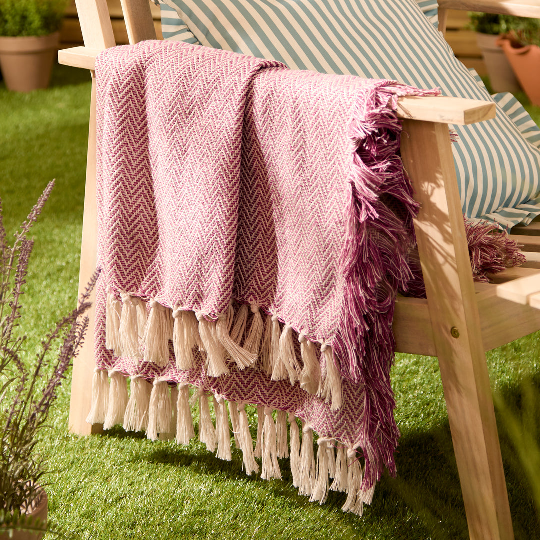 Wisley 130x180 Outdoor Throw Heather/Pink