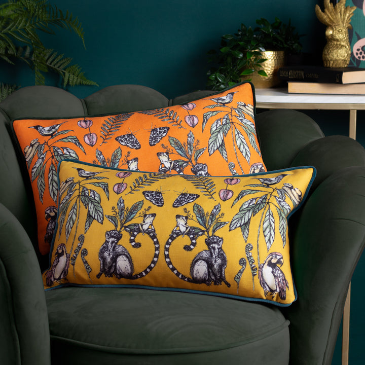 WILD MIRRORED CREATURES 30X50 CUSHION CASE ORANGE