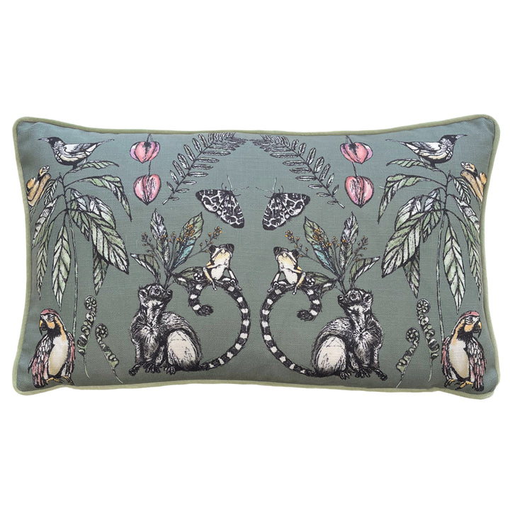 WILD MIRRORED CREATURES 30X50 CUSHION CASE SAGE