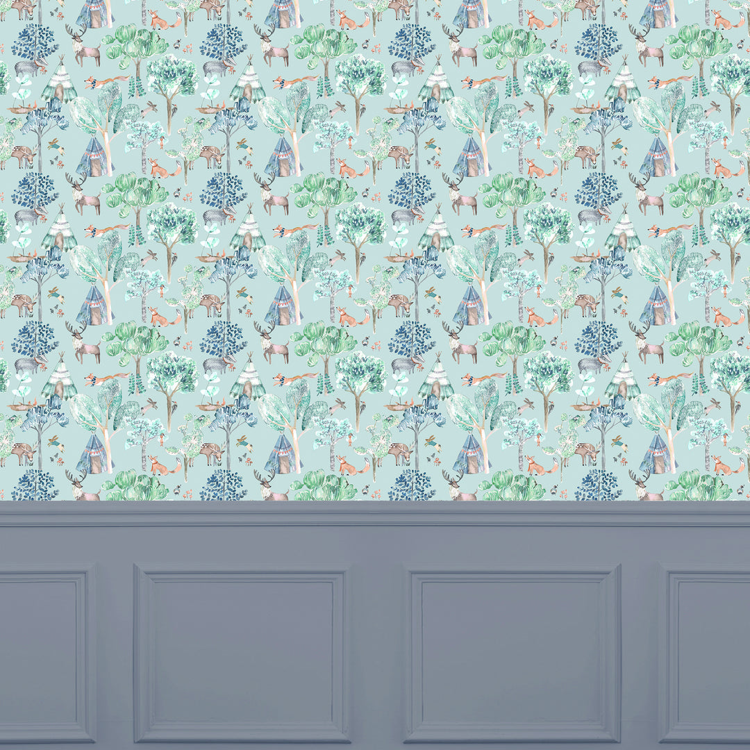 Woodlandadventures Wallpaper Aqua