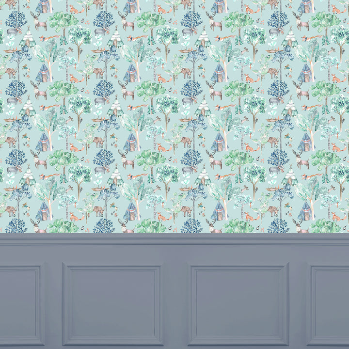Woodlandadventures Wallpaper Aqua