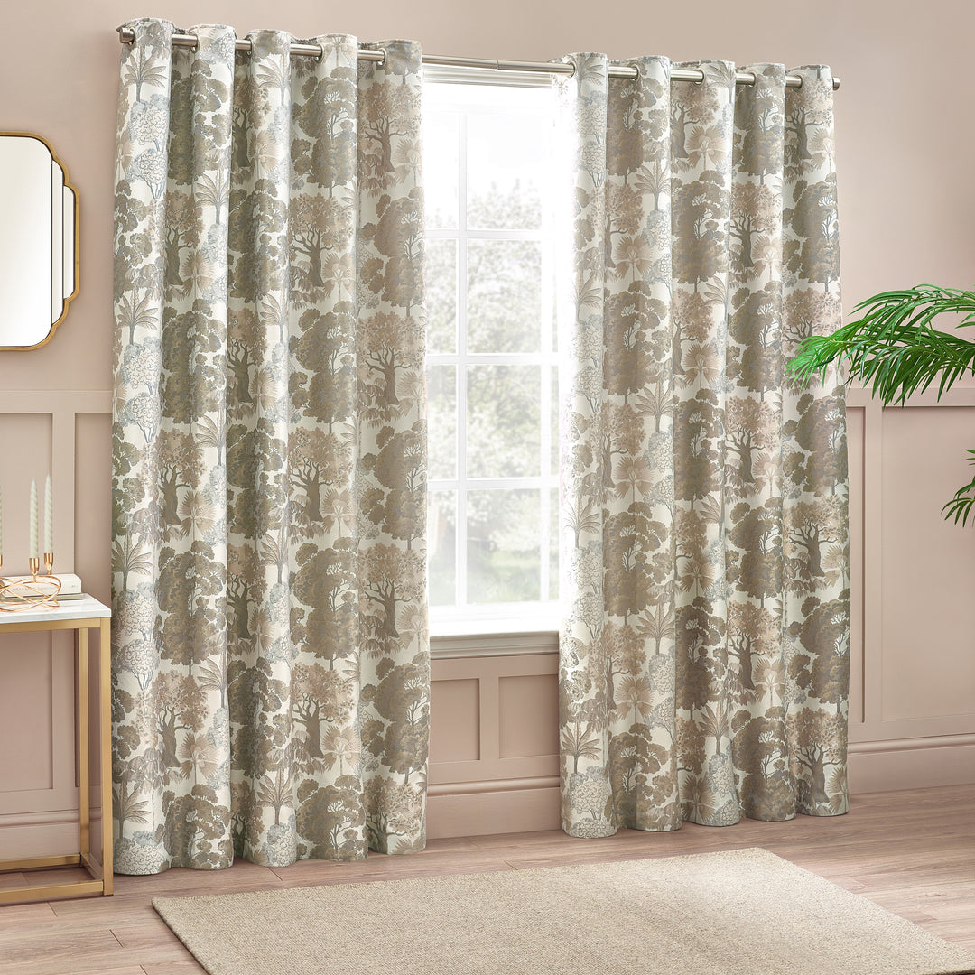 WOODLANDS 229X229 EYELET CURTAINS NATURAL