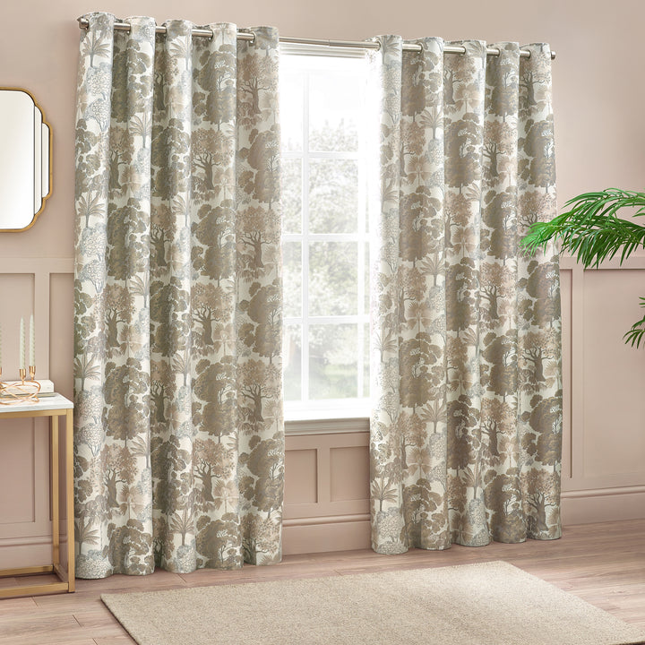 WOODLANDS 229X229 EYELET CURTAINS NATURAL