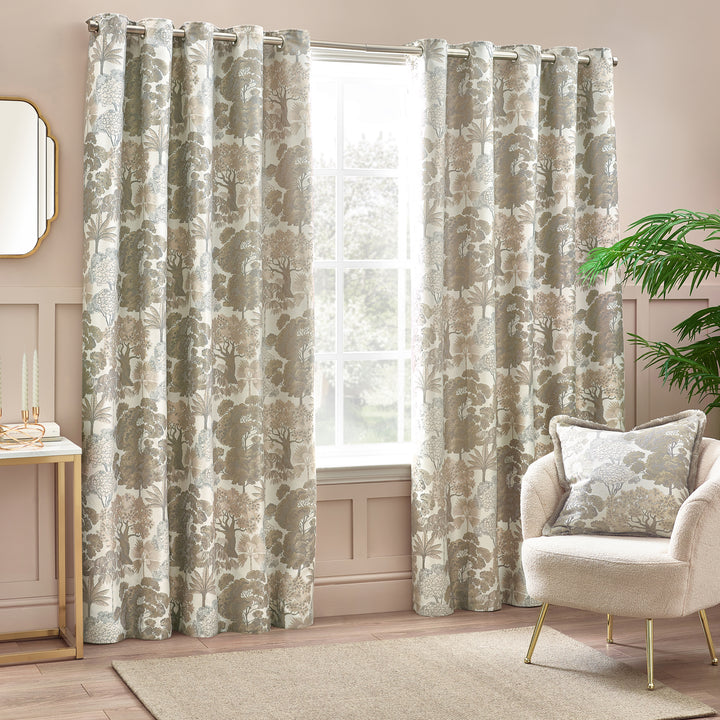 WOODLANDS 229X229 EYELET CURTAINS NATURAL