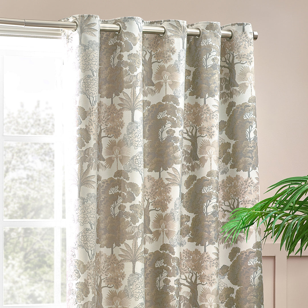 WOODLANDS 229X183 EYELET CURTAINS NATURAL