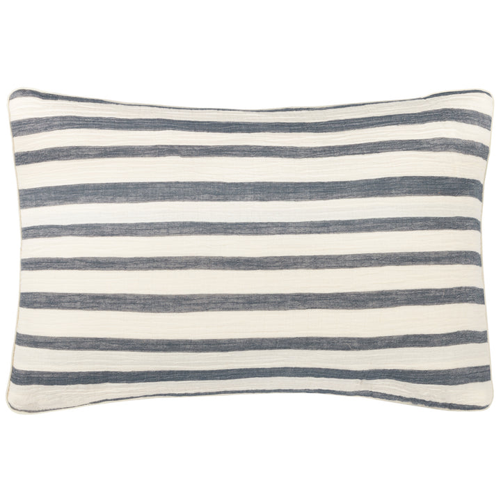 WOVEN STRIPE 40X60 CUSHION CASE DUSK BLUE